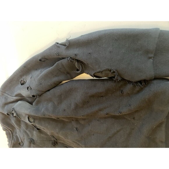 Givenchy Paris Men's Black Crewneck Small Distressed Holes - Picture 9 of 13